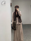 SWAYING/KNIT velvet vest SW23AW1T13 coffee